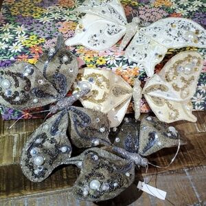 Beaded Butterflies with Clip Decor Set‎